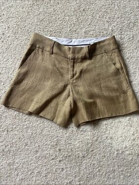 Club Monaco metallic linen blend shorts, size 2